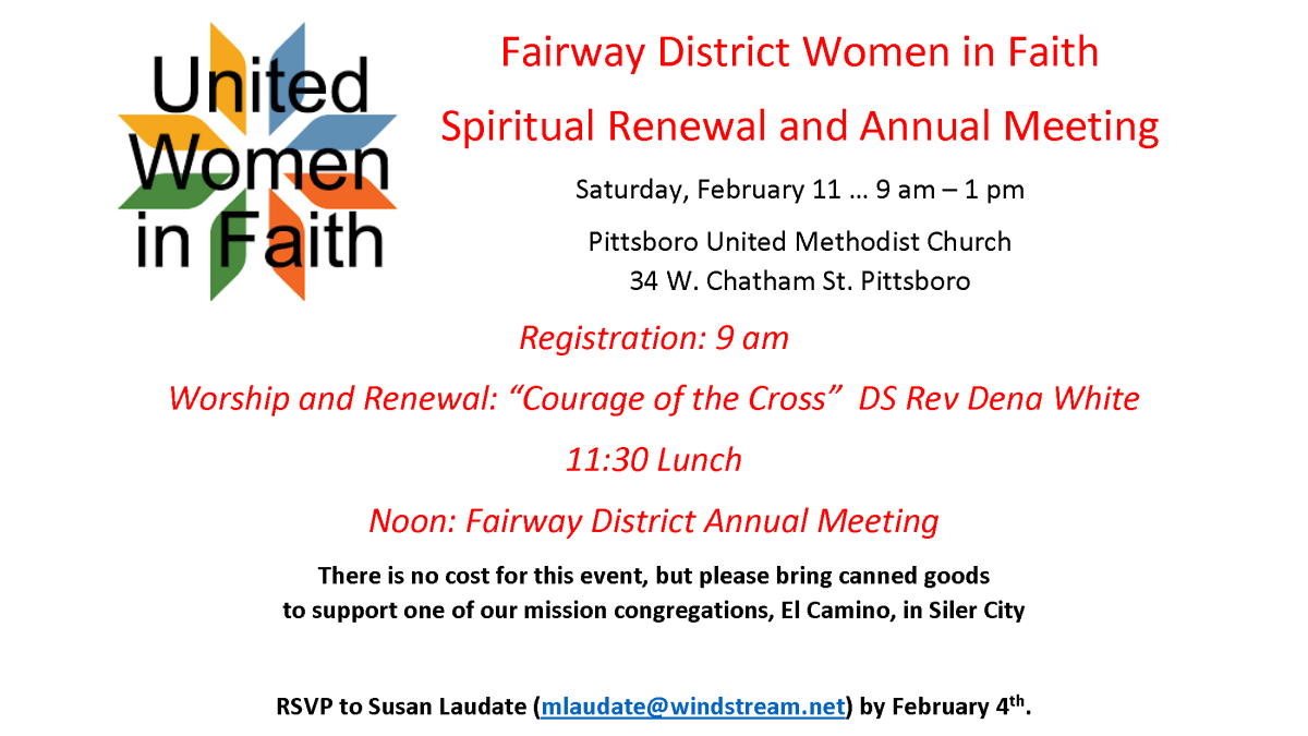 Fairway District Women in Faith – Spiritual Renewal and Annual Meeting